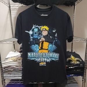 Naruto shippuden Mens Size M Black 2007 Graphic Print t-shirt